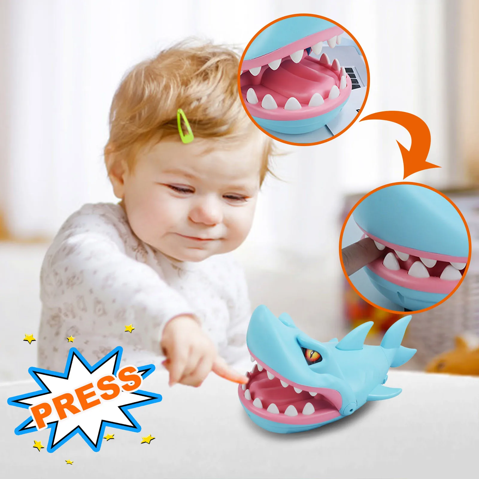 Детская игра "Забавная большая пасть акулы, в которой дети кусают пальцы - Зубной врач"