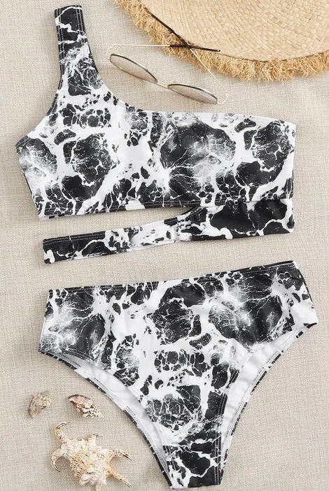 

New Swimsuit Bikini women's swimsuit one shoulder swimsuit printed bikini2020
