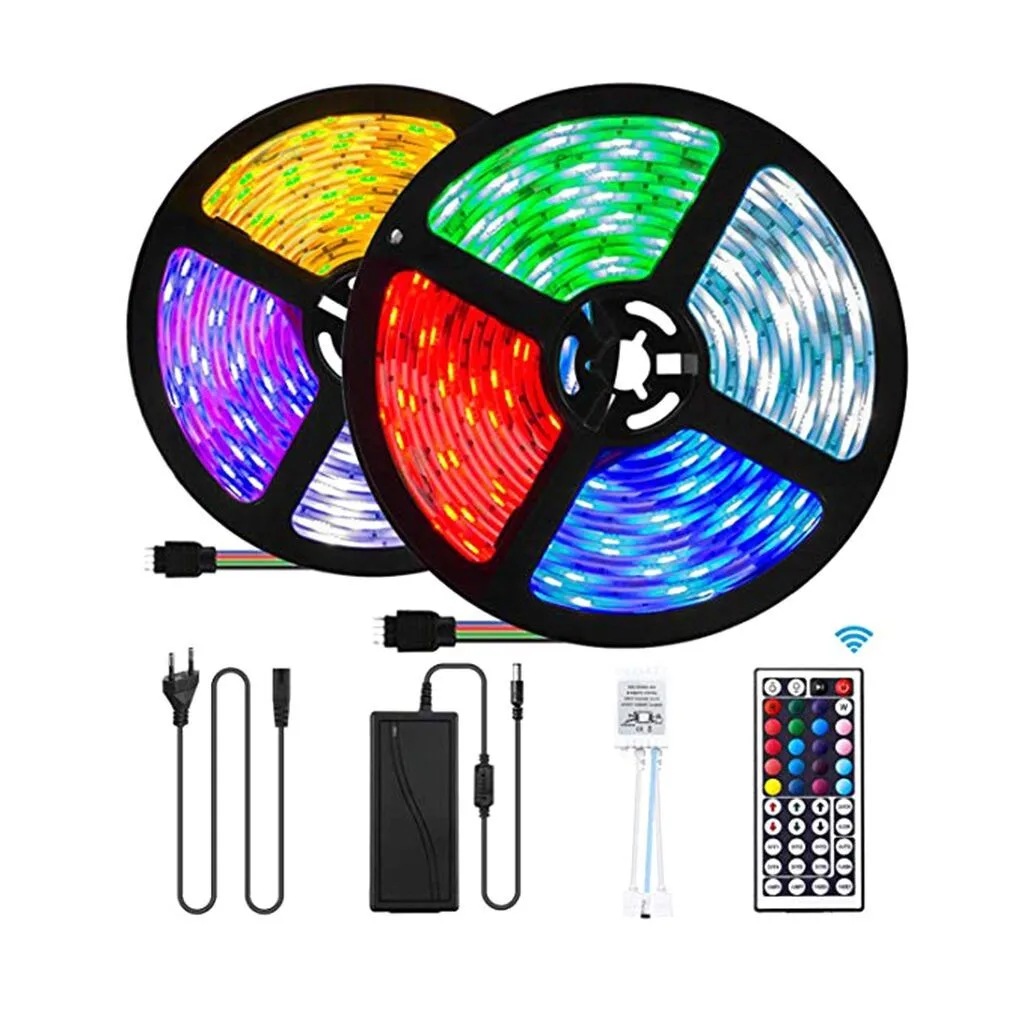 Водонепроницаемые светодиодные ленты 10 м 300 LED 5050 RGB SMD разноцветные светильник с