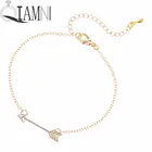 QIAMNI минималистичные браслеты с элементами в виде стрел для женщин и мужчин, ювелирные изделия для пар, подарок на Рождество, день рождения, любовь