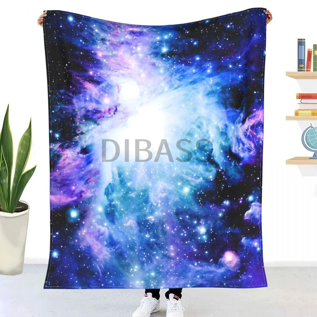 

Galaxy Orion Nebula Turquoise Violet Pink Comforter 3D Printed Flannel Throw Blanket