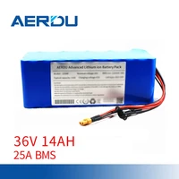 aerdu 10s4p 36v 10ah 14ah 600w 18650 liion battery pack with bms for balance car motorcycle electric bicycle scooter rca8mm xt30