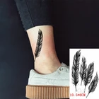 Водостойкая Временная тату-наклейка, черное перо, Бабочка, рыба, летающая птица, тату флэш-тату, искусственная татуировка для детей, мужчин и женщин