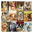 Алмазная картина LZAIQIZG, квадратнаякруглая, Друзья человека, милая собачка, подарок ручной работы, алмазная вышивка, животное, домашний декор