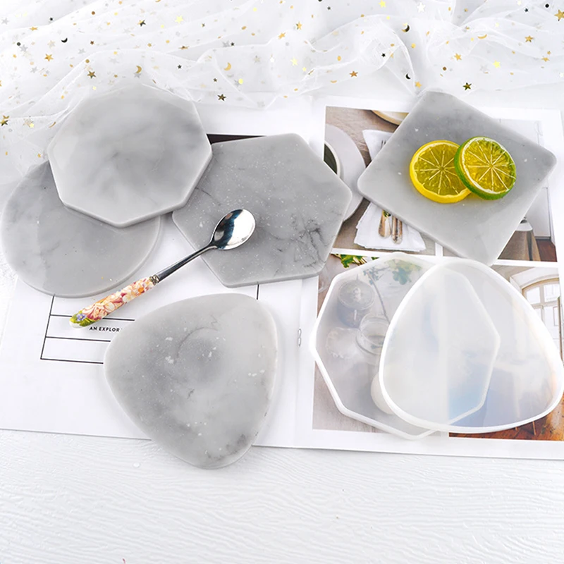 

1PCS Resin Casting Molds Geometric Shape Silicone Mold Coaster Round Square Jewelry Placement Plate DIY Epoxy Resin Making Tool