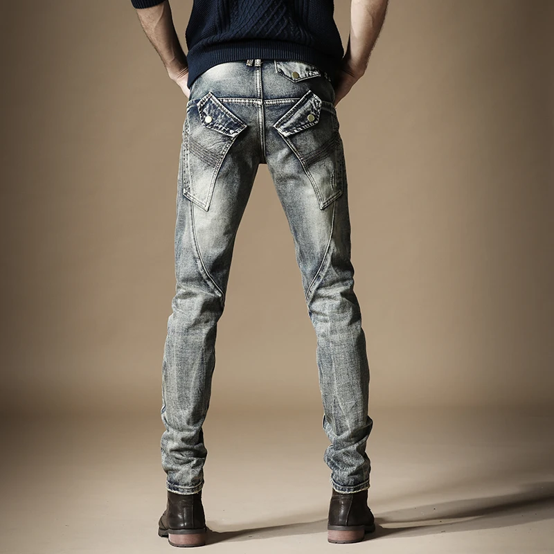 Мужские облегающие брюки байкерские джинсы 2020 ковбойские мужские с 9 вставками |