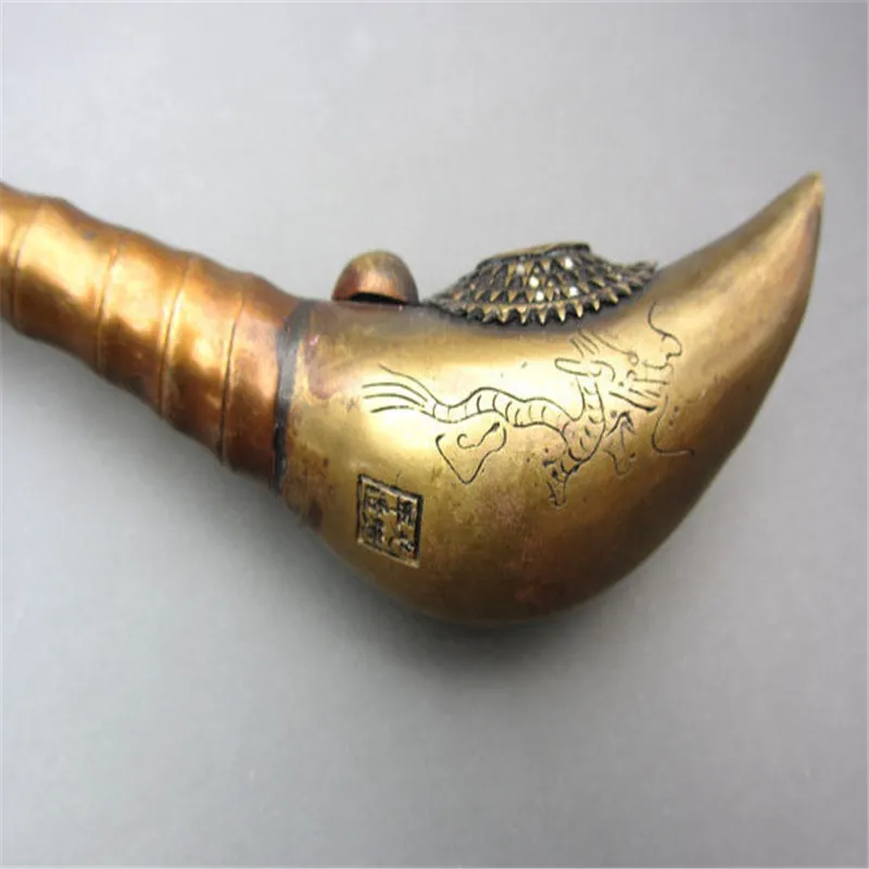 Китай ручная работа медный бамбук резной дракон удобная превосходная
