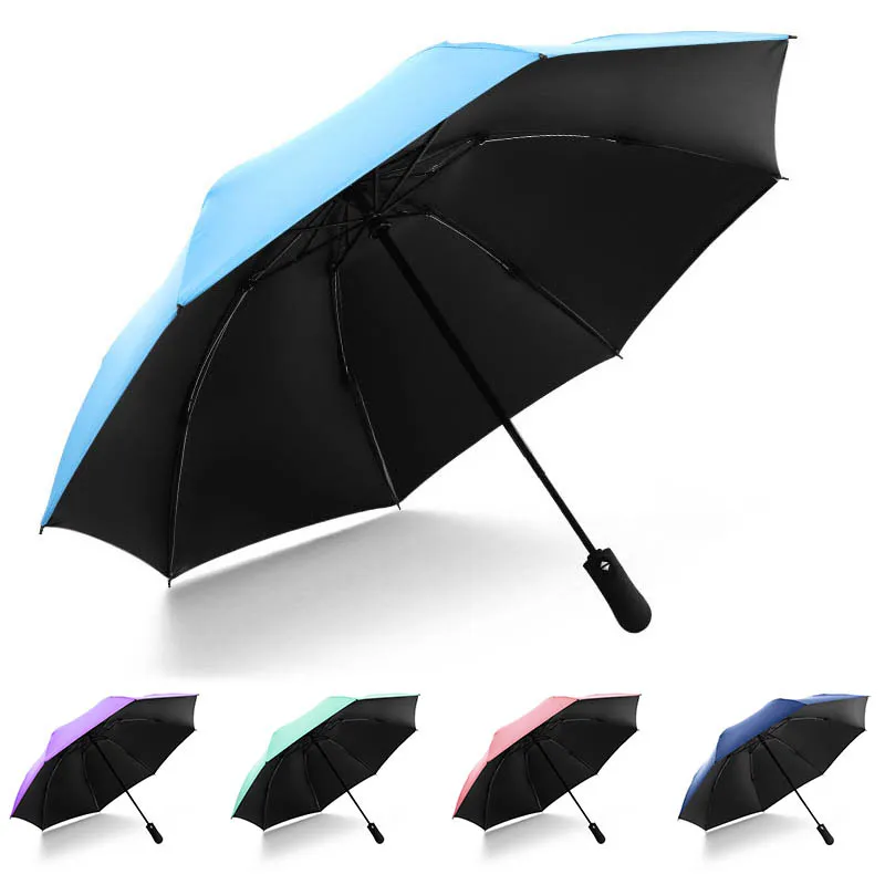 Однотонный полностью автоматический складной зонт деловой джентльменский