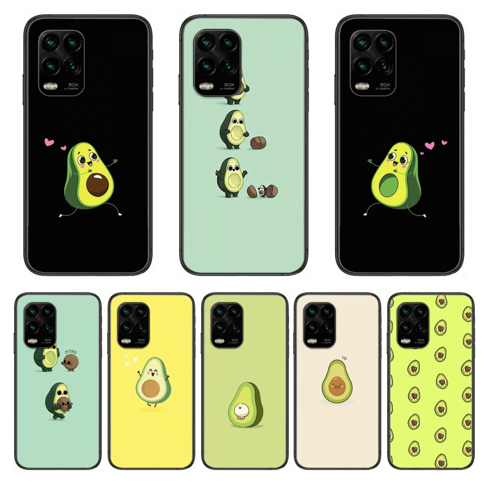 

Cartoon avocado Phone Case For xiaomi Redmi Note 9S 8 7 6 5 A Pro T Anime Black Cover Silicone Back Pretty senior