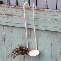 ladle design retro rustic white decorative metal wall hanging planter