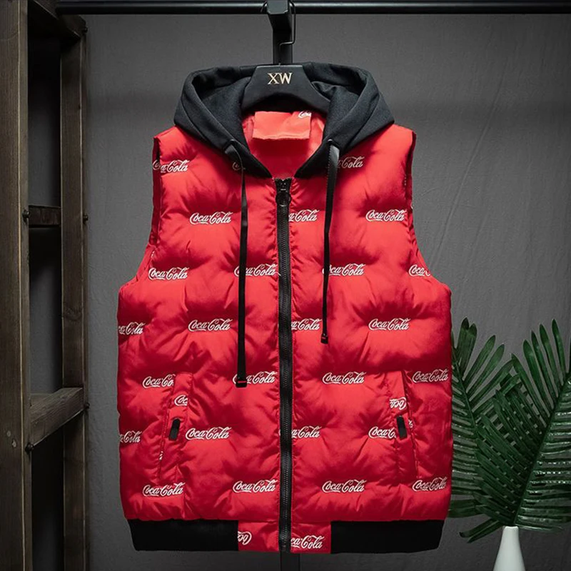 

Spring And Autumn Youth Cotton Vest Men Vests Thickened Hooded Student