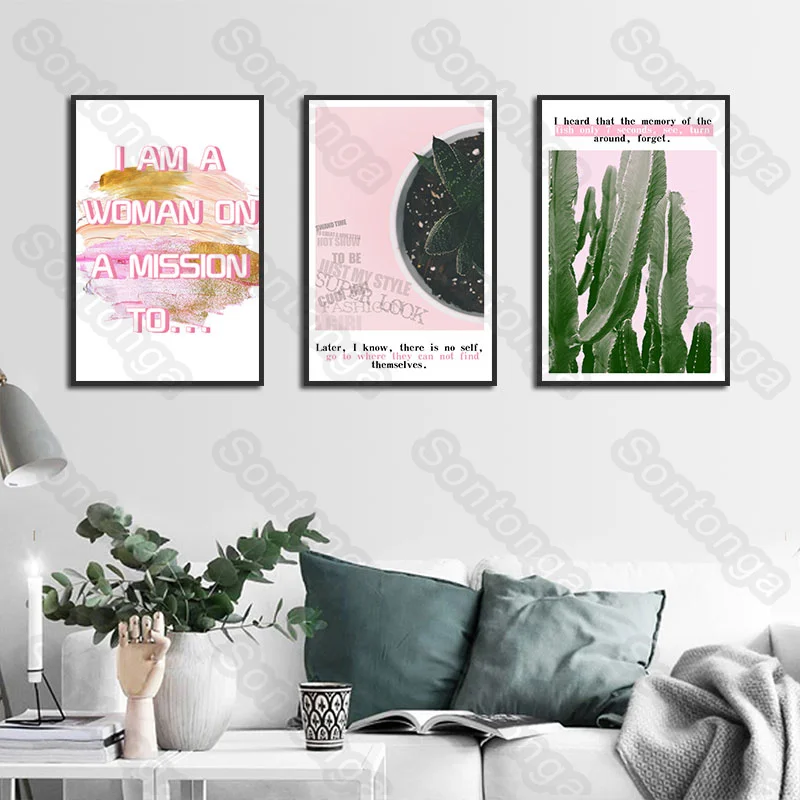 

Plant Color Home Decoration Canvas Nordic Style Bedroom Bedside Painting Creative Modern Living Room Decoratio Painting Art