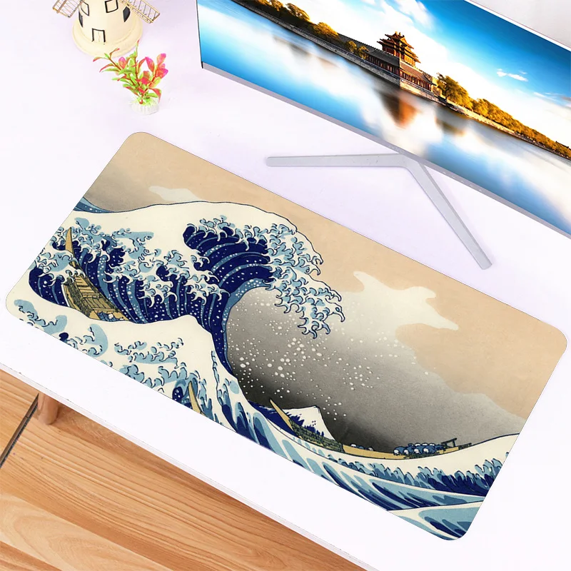 

Large Mouse Pad Gamer The Great Wave Of Kanagawa Custom Mousepad Gaming Mouse Mats Carpet Keyboard Computer Laptop Desk Mat