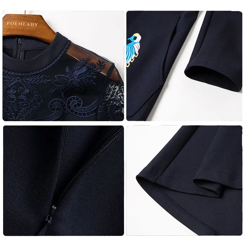 Lusumily осенне зимнее женское платье 2019 повседневное с длинным рукавом вышивкой