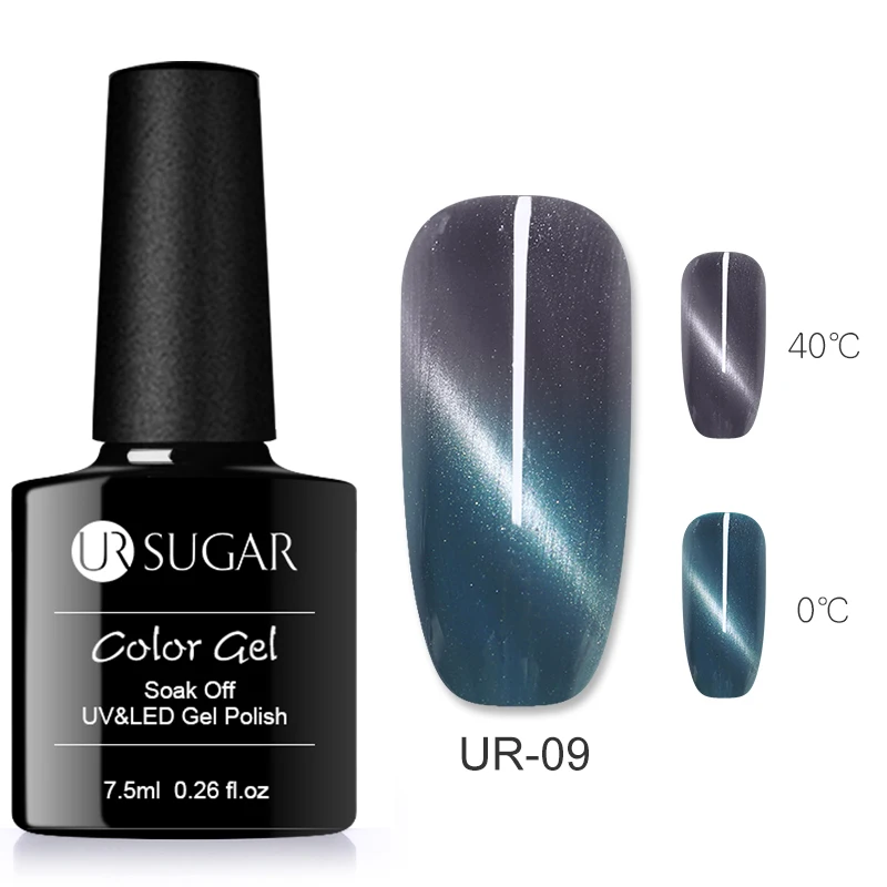 Thermal 9 Ur Sugar 9D Хамелеон для использования с магнитом Гель-лак для ногтей широкий эффект кошачий глаз УФ-гель лак лазер дизайн ногтей гель замочить от УФ светодиодный Гель-лак - Цвет: Thermal 9
