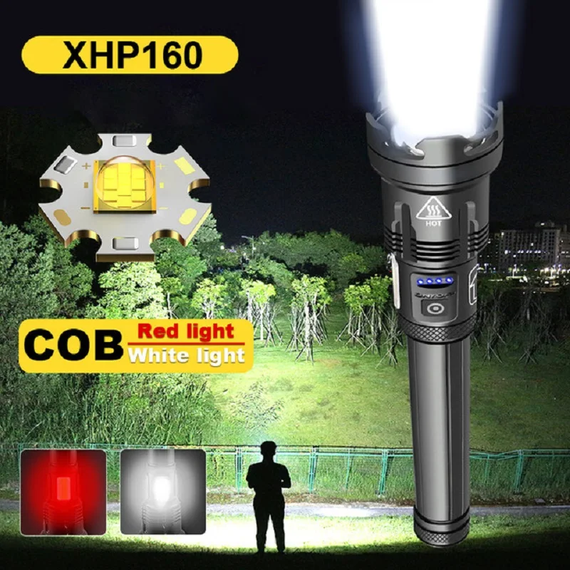 

Супер XHP160 мощная светодиодная вспышка светильник 18650 XHP70 светодиодный фонарь USB Перезаряжаемые светодиодный тактический вспышки светильник XHP50 рыбалки, охоты, ручной фонарь