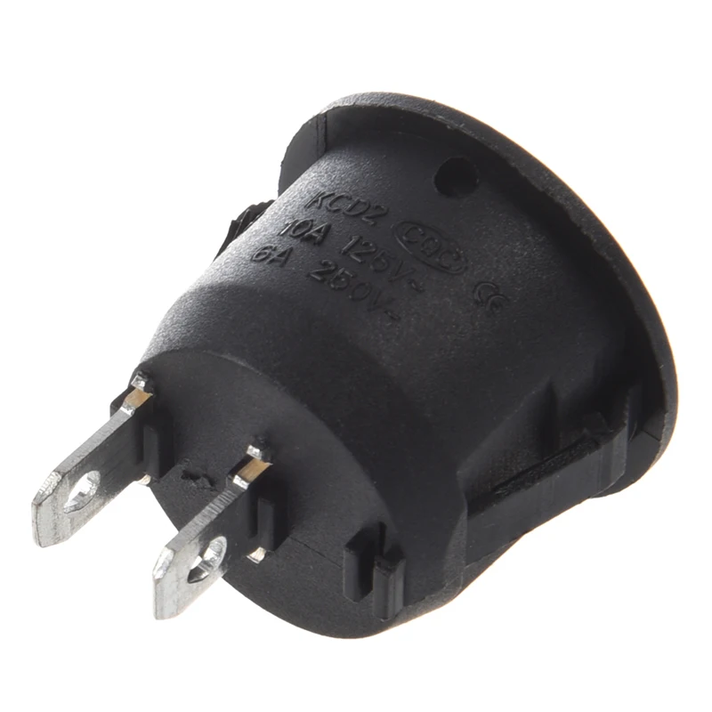 10 шт. AC 6A 10A 250V Вкл/Выкл кнопка в SPST Круглый Лодка кулисный переключатель черный |
