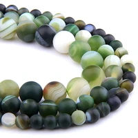 natural green matte agates stone beads loose stripes agates spacer stone beads for jewelry making bracelet wholesale handmade
