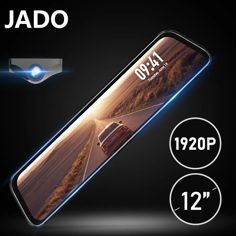 JADO G840S поток зеркало заднего вида видеорегистратор Даш Камера 12 ''мобильный