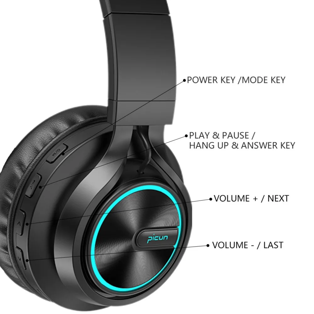 

B6 Wireless Headphones Bluetooth HiFI Stereo Headphone Foldable Headset LED Light Earphones With HD Mic For Cellphone Tv tablet