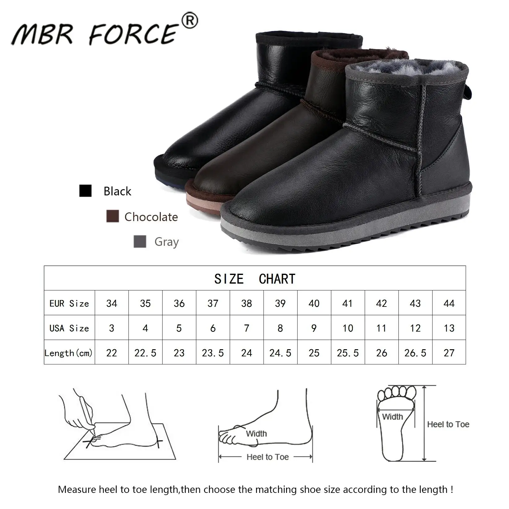 MBR FORCE/Новинка Модные классические Водонепроницаемые зимние ботинки из овечьей