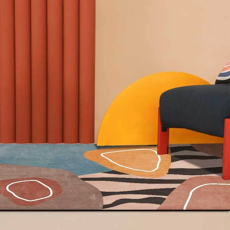 

Модный скандинавский абстрактный полосатый неправильный геометрический кухонный прикроватный коврик для спальни