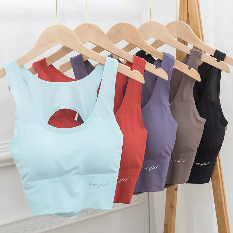 

2021 New Ice Silk Underwear Women's Cotton Underwear Tube Top Sexy Solid Soft Top Women's Sports Tank Up Female Lingerie Tops