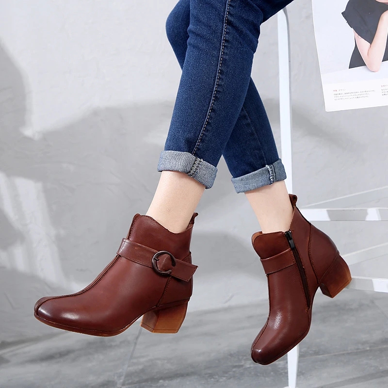 SONDR/Женская обувь коричневые ботильоны для женщин bottes femme automne ботинки из