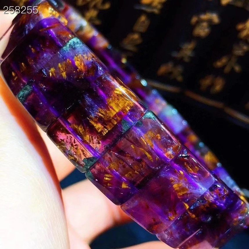 Ожерелье из настоящего природного какоксен фиолетовый Рутиловый Кварц Браслет