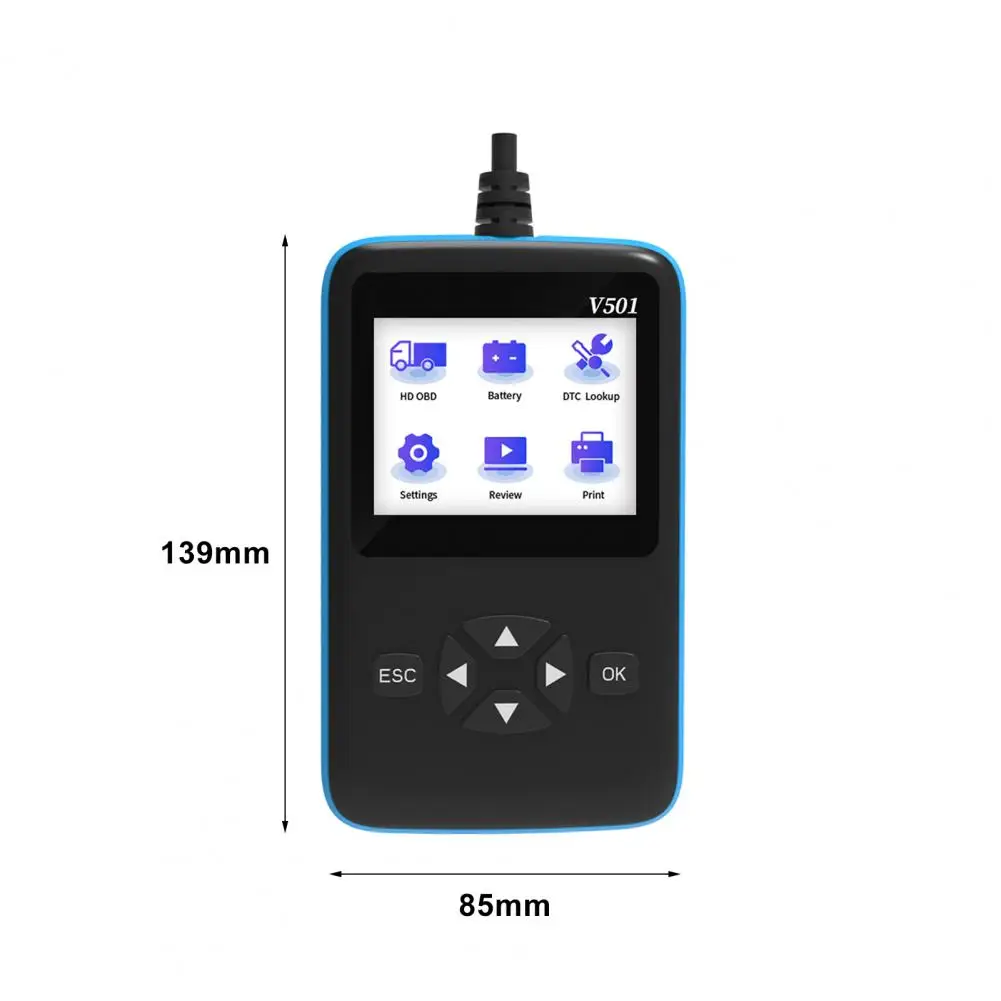 Convenient V501 Diagnostic Scanner Multifunctional engine checker ABS Multilingual Fast Detection OBD2 Truck Code Reader for Car |