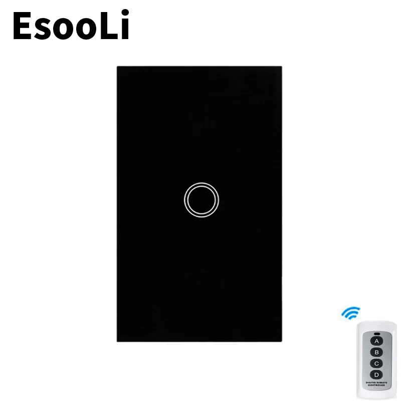 EsooLi черный дистанционный сенсорный выключатель стандарта США/Австралии для