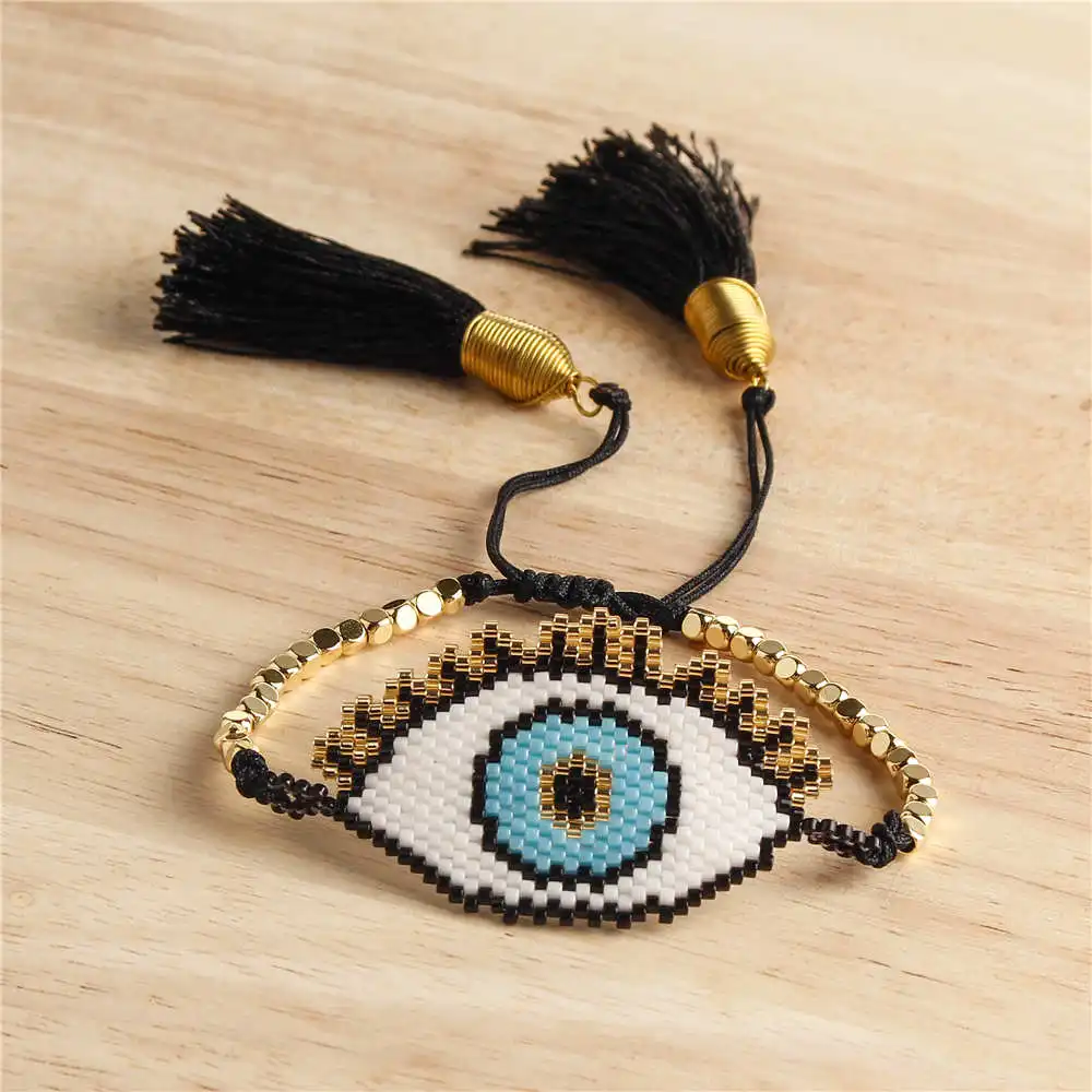 Go2boho Delica MIYUKI браслет Турецкий Дурной глаз браслеты женские кисточки для глаз Pulseras Mujer тканые летние пляжные украшения
