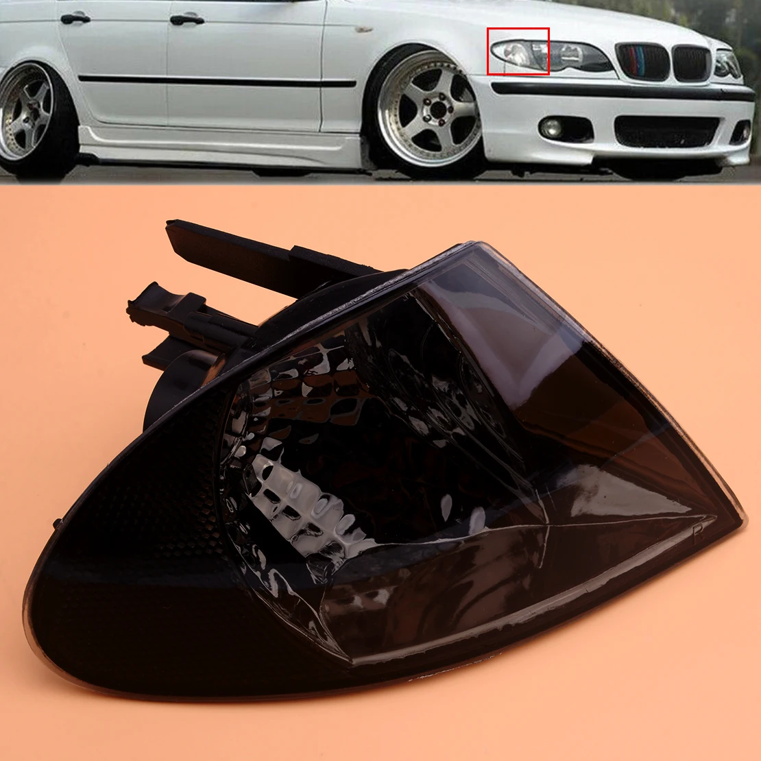 

63136902766, автомобильный передний правый указатель поворота, углосветильник световой индикатор, корпус без лампы, подходит для BMW 3 серии E46 Sedan ...