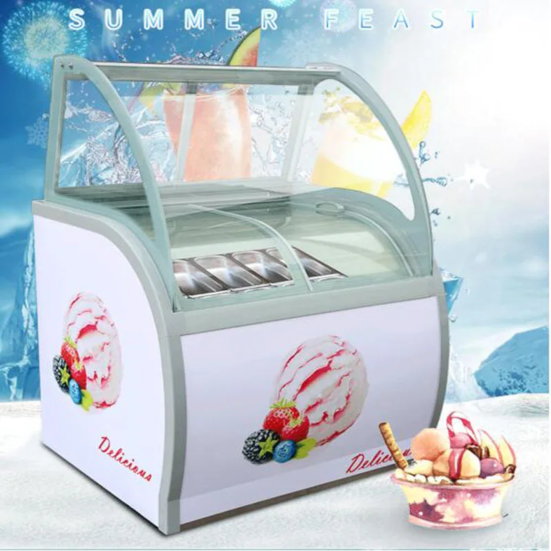 

New Commercial Freezer Ice Cream Display Cabinet Ice Porridge Freezer 10 Barrels / 12 Boxes Refrigerated Popsicle Showcase