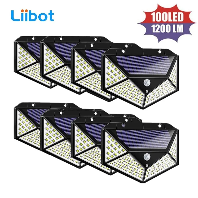 

Liibot 100 LED Solar Light Outdoor Motion Sensor Waterproof Garden Decoration Street Lights Solar Powered Lantern Wall Lamp