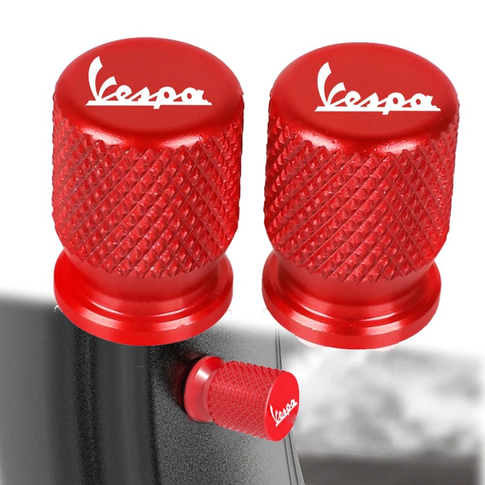 

For Vespa GTS LT LX 150 300 250 125 200 Motorcycle CNC Aluminum CNC Wheel Tire Valve Stem Caps Airtight Covers With Logo