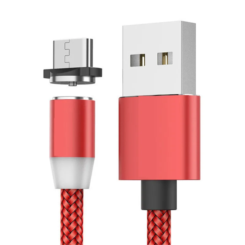 Red cable and plug Магнитный usb-кабель для быстрой зарядки мобильного телефона для Xiao mi redmi note 7 7s 6 5 5a pro S2 7A 5 PLUS 3s 4x4 6A mi 9 SE 8 Lite 6 5 - Цвет: Red cable and plug