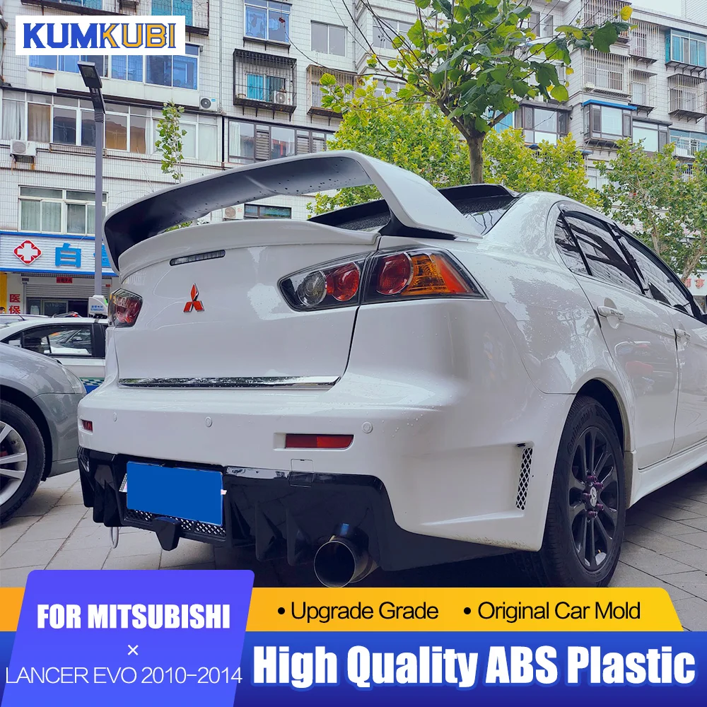 Черный спойлер для Mitsubishi LANCER EVO 2010-2014 из АБС-пластика задние искусственные крылья