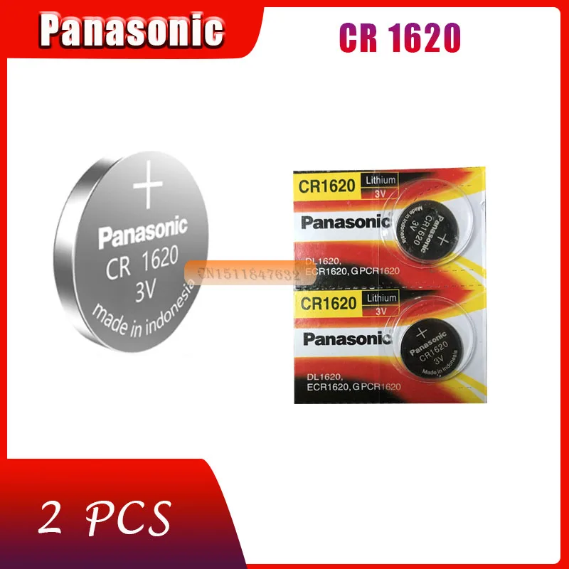 2x Panasonic CR1620 кнопочные батарейки для монет CR1620 автомобильный пульт дистанционного управления электрическая сигнализация 3 В литиевая батарея