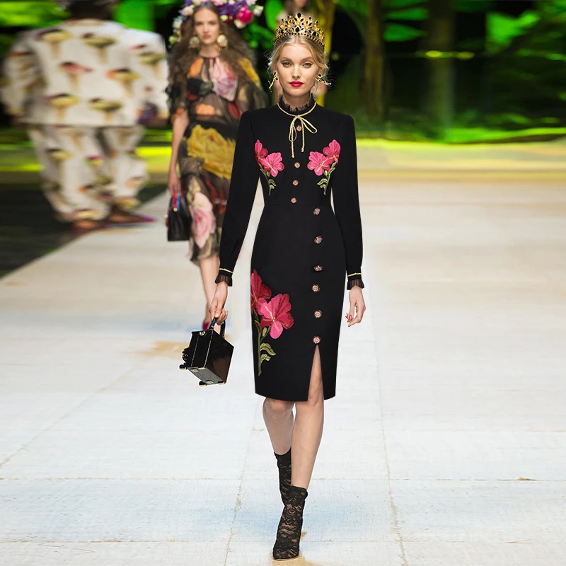 Высококачественное цветочное кружевное женское платье с вышивкой 2020 весеннее
