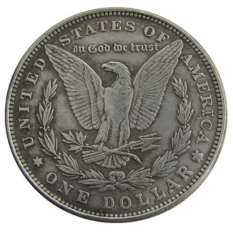 Монета США 1887 CC Морган Один Доллар США Копия с изображением Свободы, покрыта серебром купроникелевого сплава, на которой написано "В Бога мы верим" Америка.