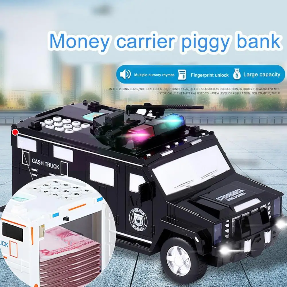 

Cartoon Piggy Bank Toys Smart Music Password Banknote Car Coin Bank Figure Toy Pretend Play Saving Money Box Kids Police Cars