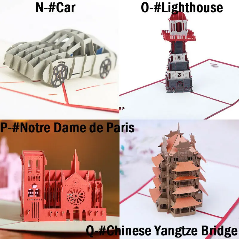 3D всплывающие карты валентинка влюбленный с днем рождения рождественские