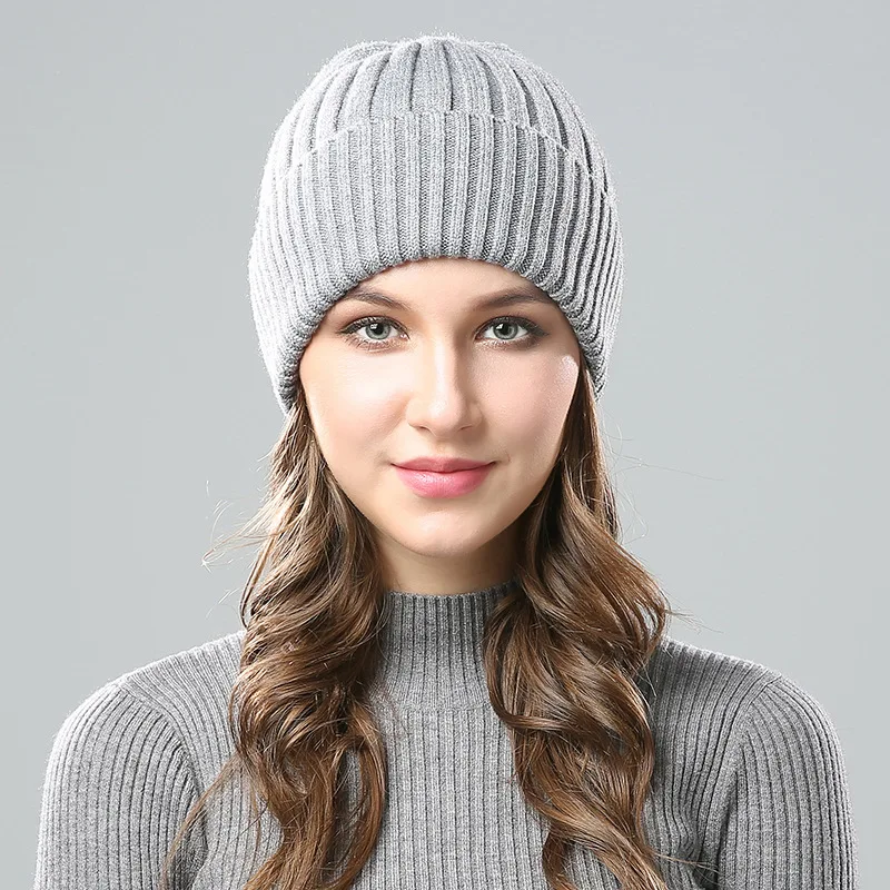 

H7532 Wool Beanies Hat Men Women Fashion Casual Knitted Skullies Cap Fall Winter Warm Ear Protection Solid Color Outdoor Hats