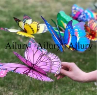 22cm double layer simulation butterflies with pole gardening yak park outdoor craft tourist attractions decorative on stick