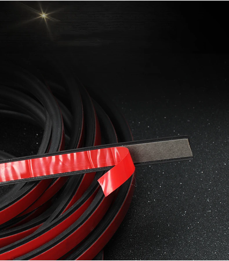 Car Door Soundproof Seal Strip Adhesive Dustproof Waterproof B Shape Black Silent Auto Trunk Rubber Seals Edge Trim Styling | Автомобили и