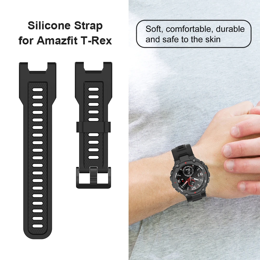 Ремешок силиконовый сменный для смарт-часов Huami Amazfit T-Rex Pro/Amazfit спортивный браслет