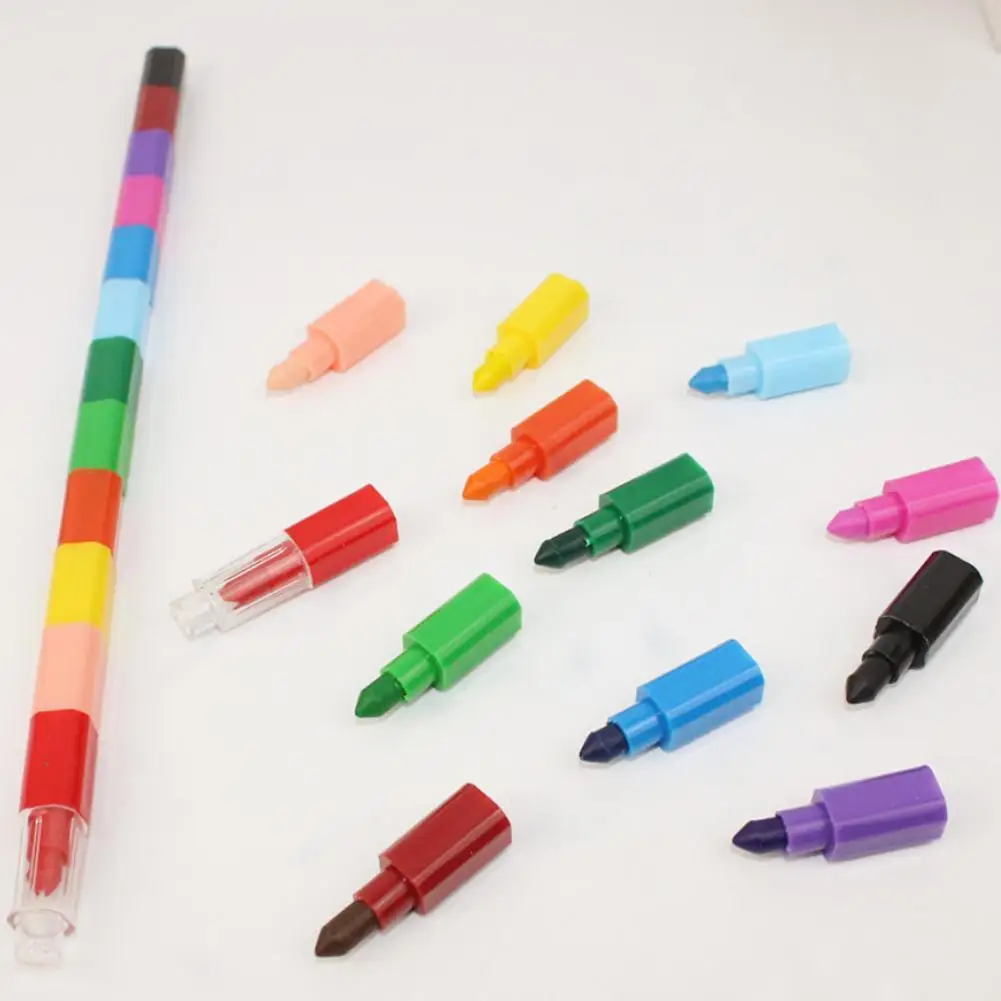 

6 Set Colorful 12 Colors Oil Paint Pen Cratons Stacker For Drawing Cute Painting Stationery Pen Pencils Drawing Supplies Ar D2R6