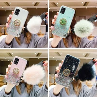 for samsung s9 s8 plus case luxury bling glitter with hairball cover samsung galaxy s9 s8 s9plus s8plus stand phone case capa