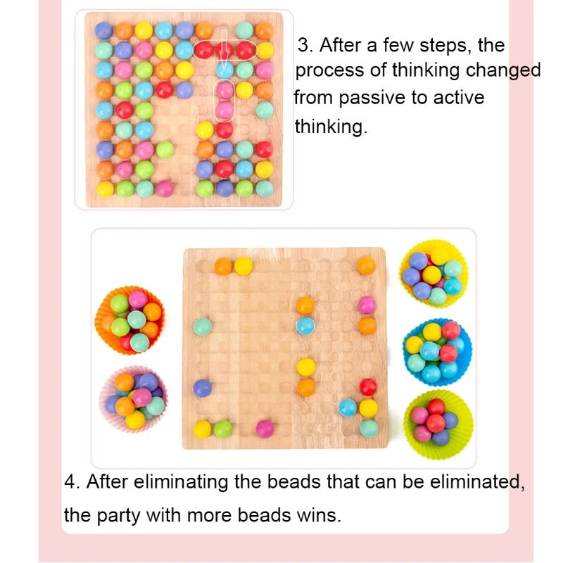 

Wooden Clip Beads Board Game Montessori Educational Wooden Toy Clip Beads Game Puzzle Board Wooden Clip Beads Rainbow Toy Childr